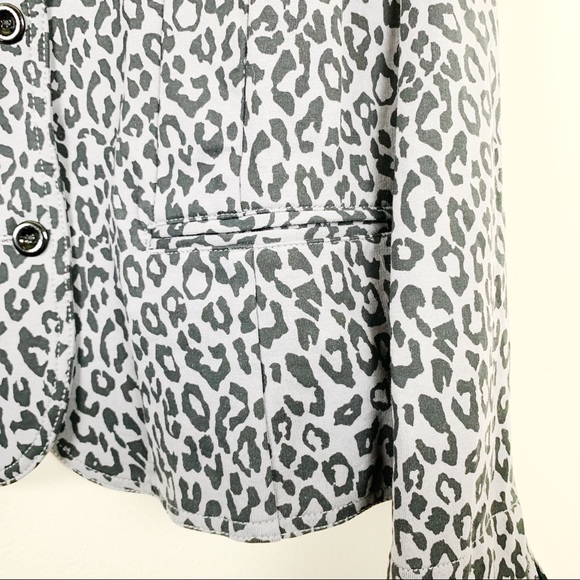 Lane Bryant Blazer Size 24 Gray Leopard Print NWT - Picture 3 of 8